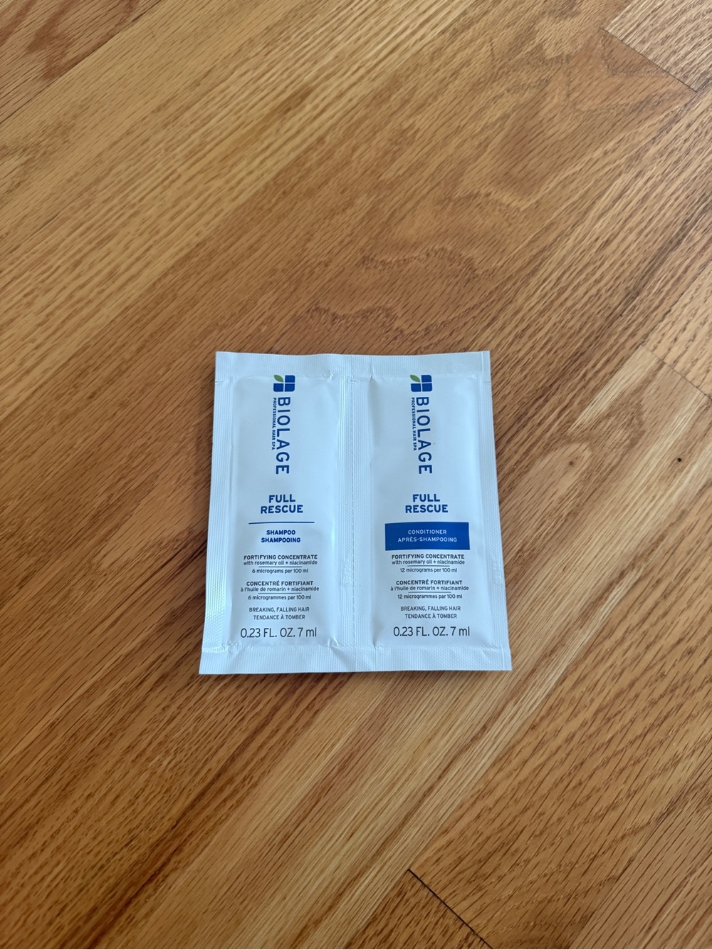 Biolage professional hair spa full rescue shampoo and conditions travel size